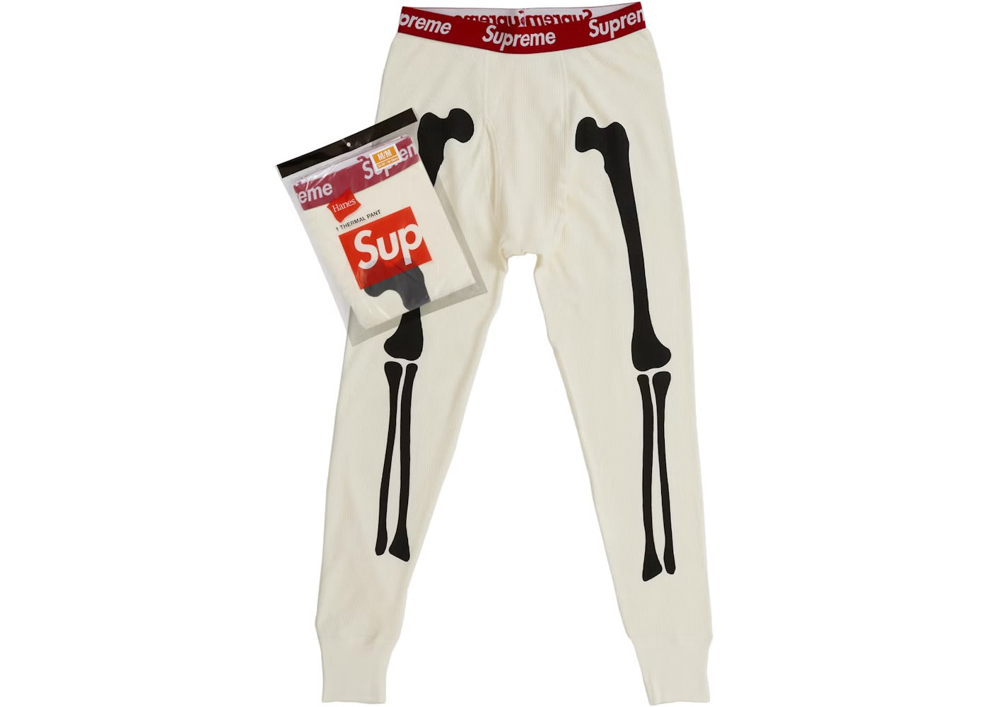 Supreme Hanes Bone Thermal Bottom (White)