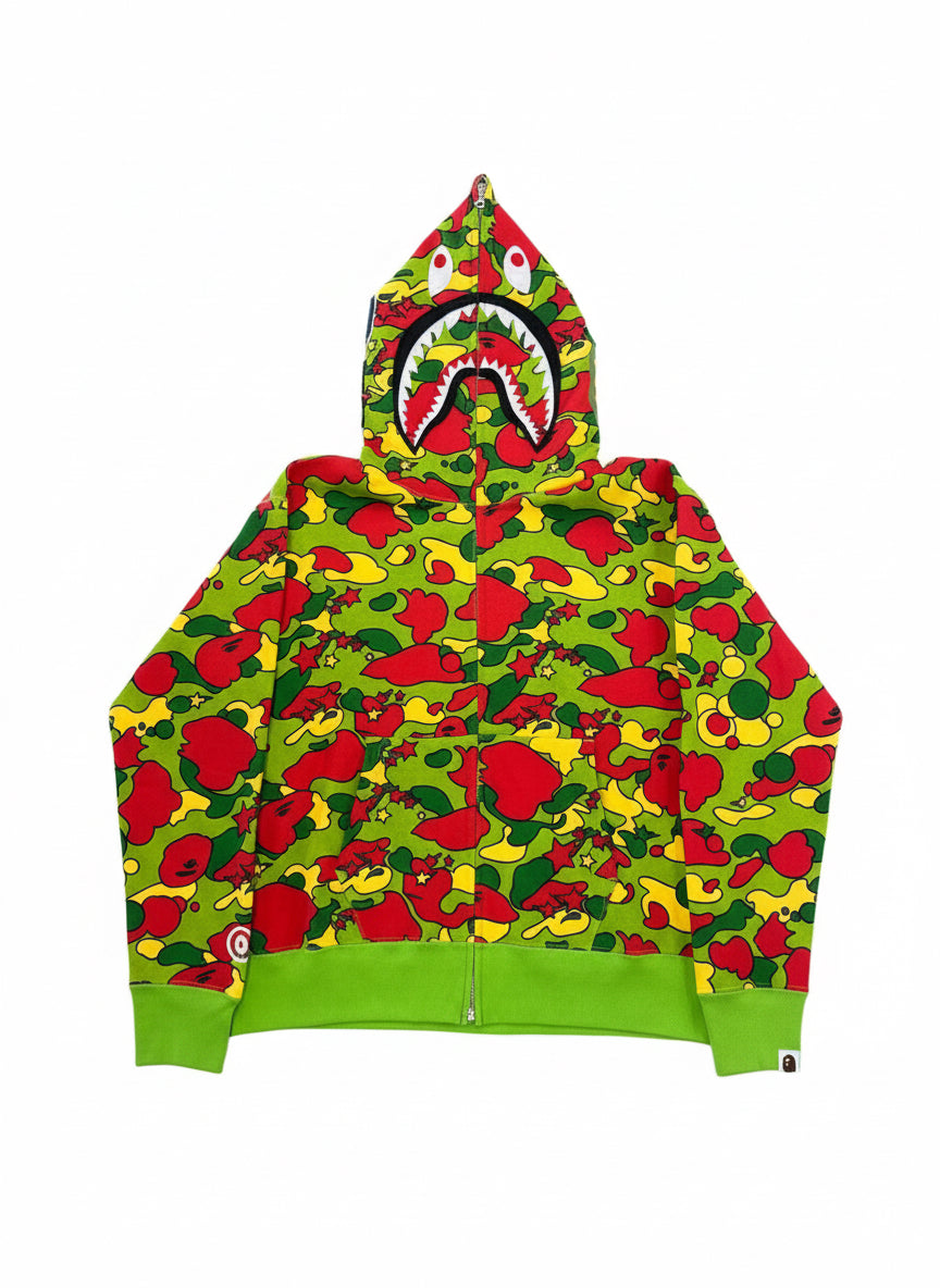 Bape Camo Multi Color Full Zip Hoodie