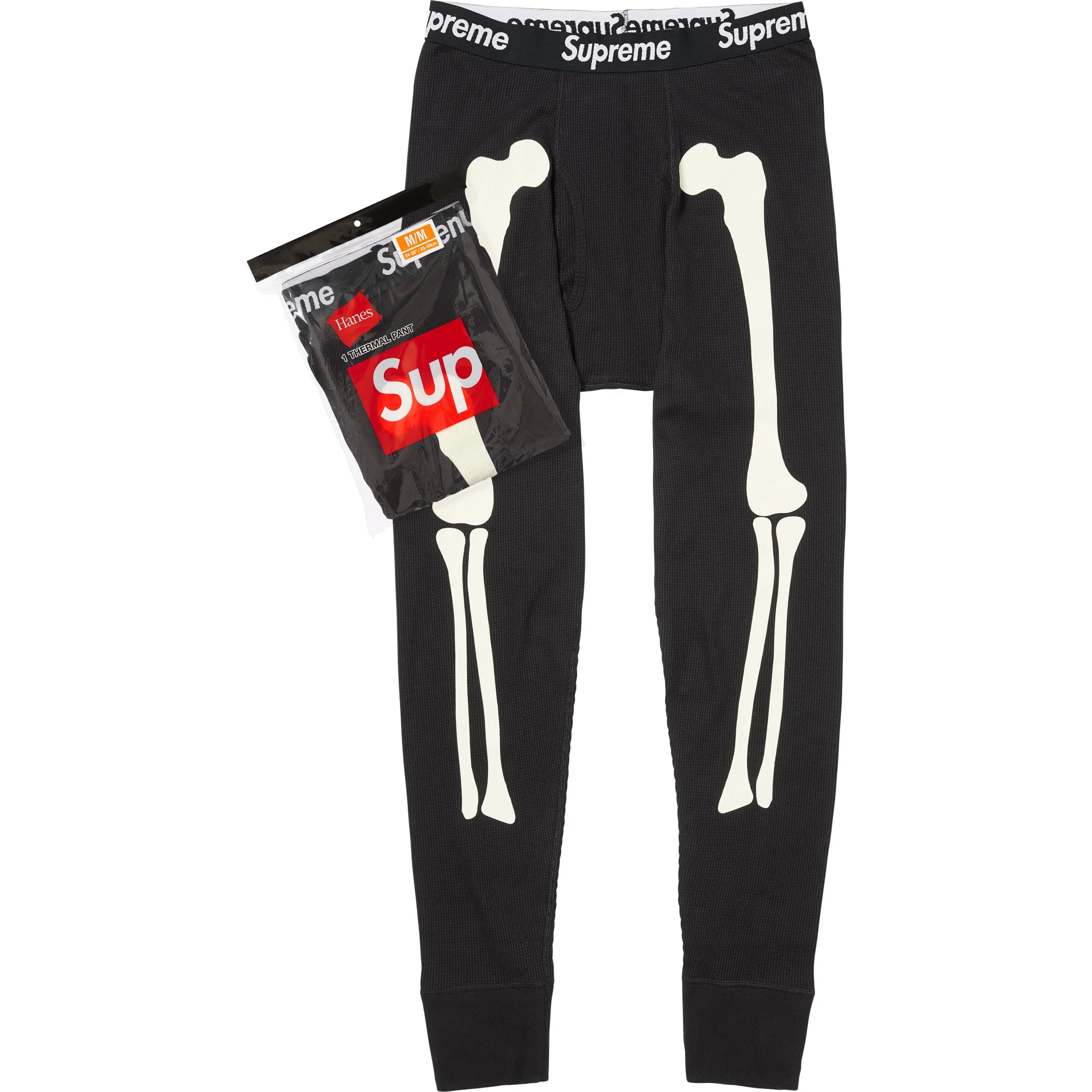 Supreme Hanes Bone Thermal Bottom (Black)