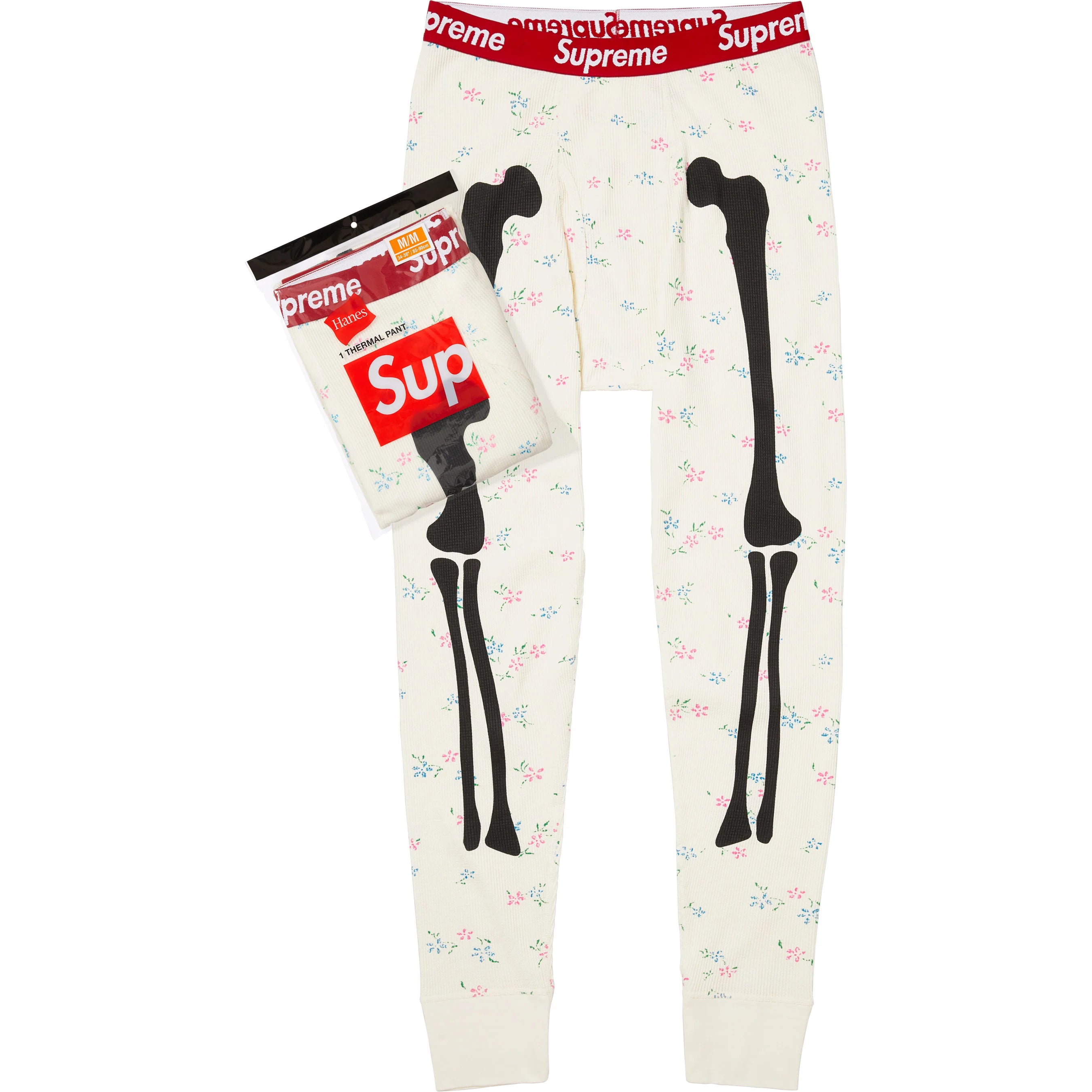 Supreme Hanes Bone Thermal Bottom (Floral)