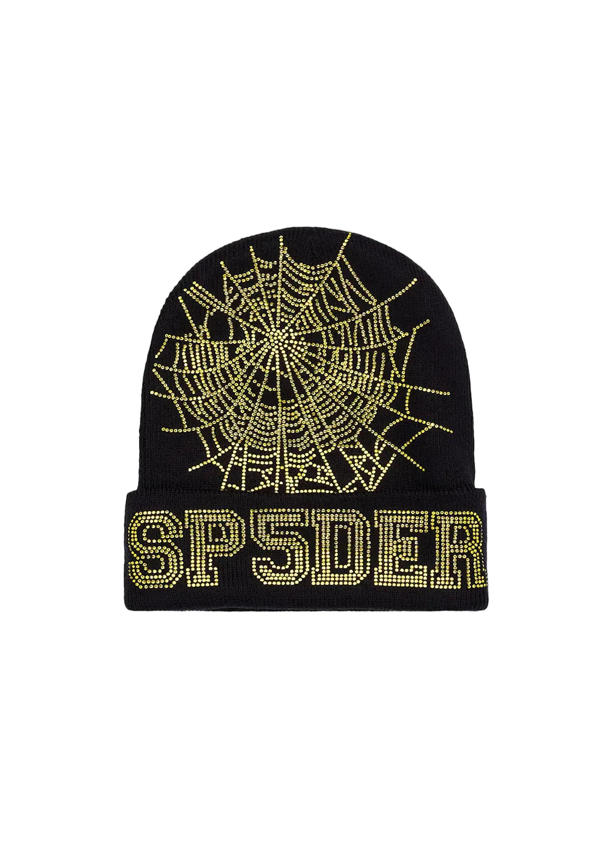 Sp5der Web Beanie Rhinestone Onyx/Yellow