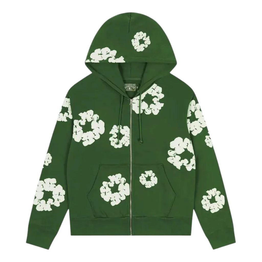 Denim Tears Cotton Wreath Zip Hoodie Green